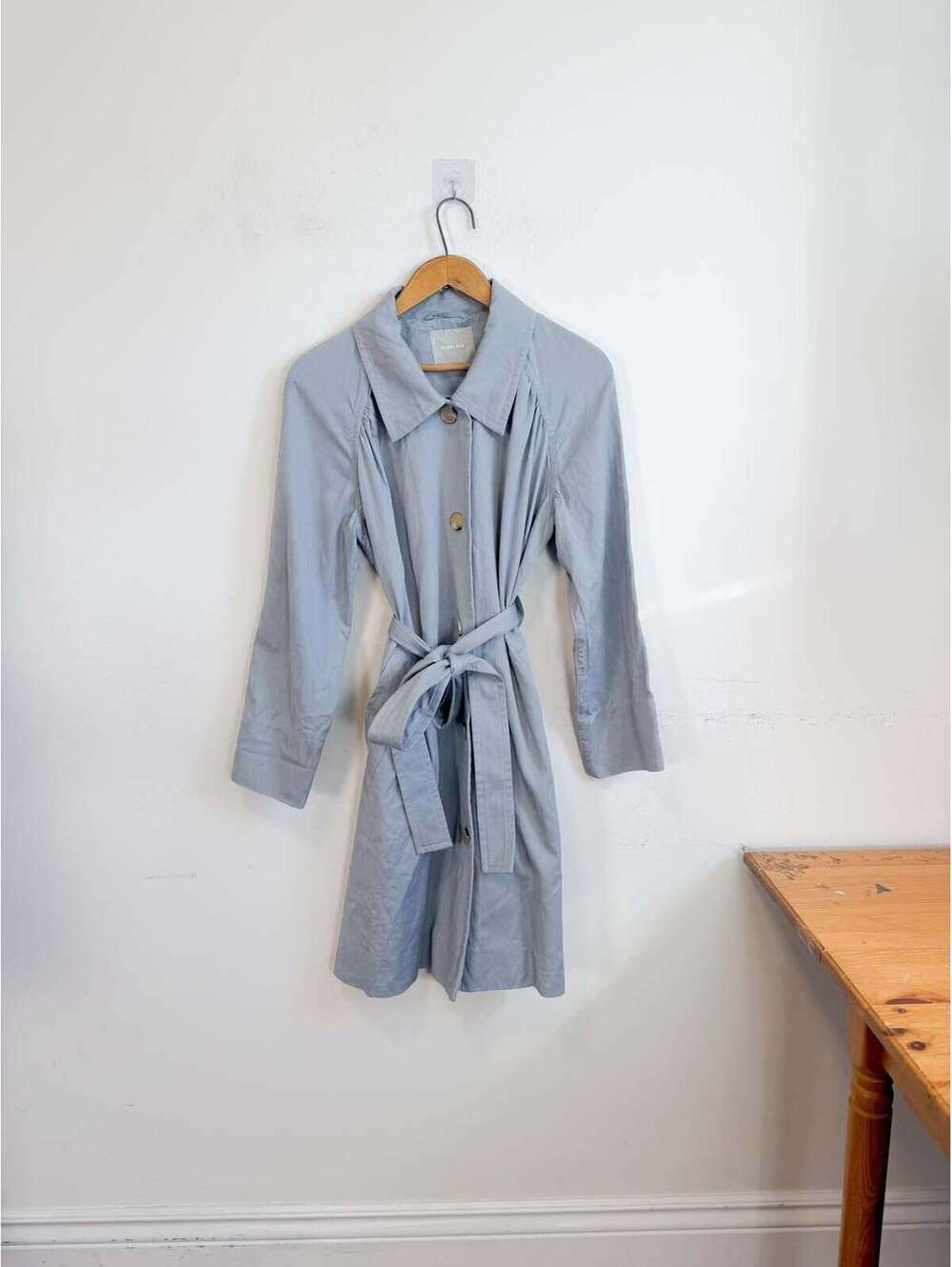Everlane "The Gathered Drape Trench Coat in Grey" (Size S/M)